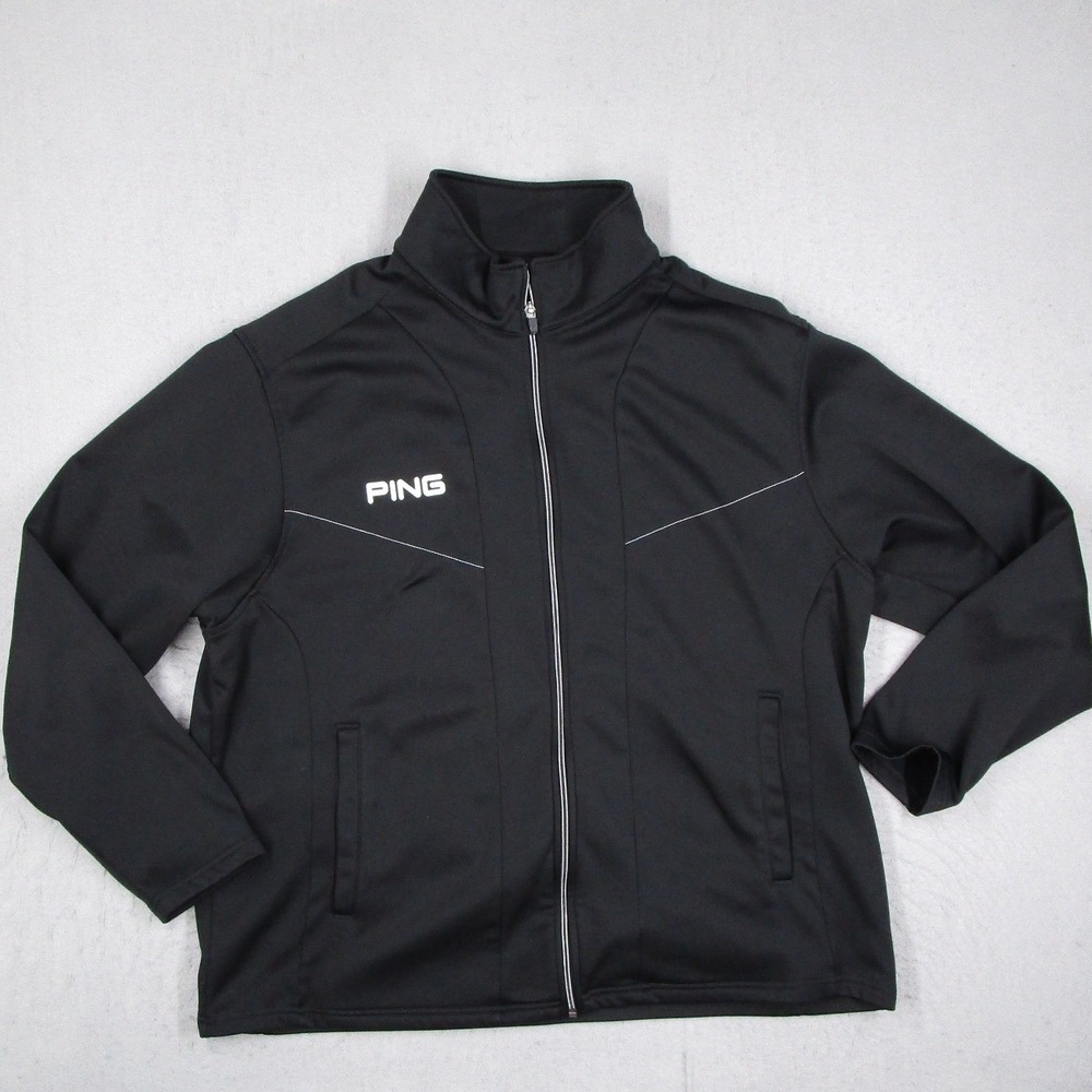 Ping Performance Mens XL Black Full Zip Knit Jacket Golf Activewear GS13F31